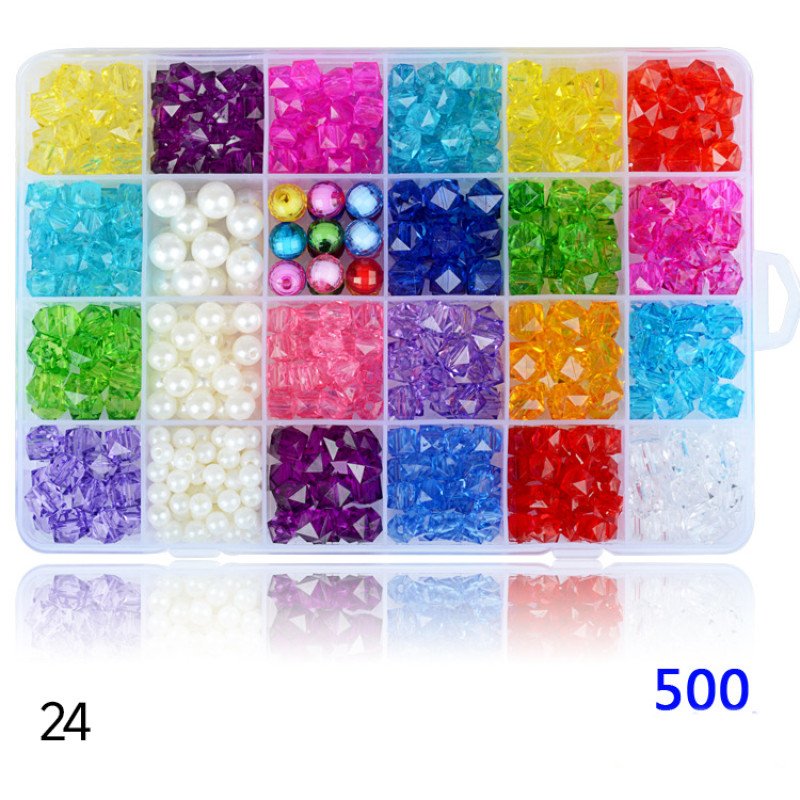 24 grid acrylic beads children's beaded toys diy handmade girl's beaded necklace Bracelet puzzle