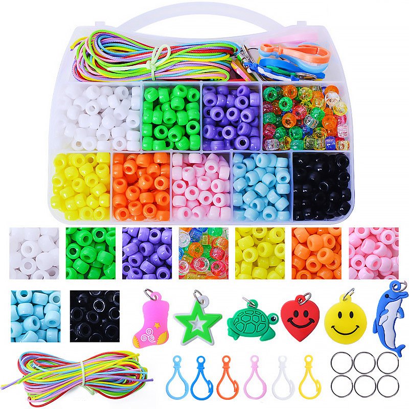 Acrylic large hole bucket beads pony beads weaving handmade diy bracelets plastic beads jewelry accessories beads loose beads