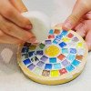 Handmade diy material package Bamboo creative mosaic coaster pot pad bottom support sticky collage for students and young children Kindergarten toys