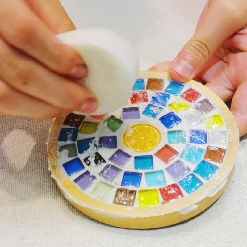 Handmade diy material package Bamboo creative mosaic coaster pot pad bottom support sticky collage for students and young children Kindergarten toys