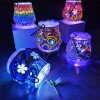 Glass mosaic candle holder diy material package Thanksgiving lamp handmade parent-child educational toy crystal glowing gift