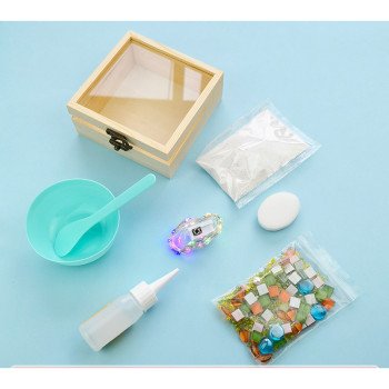 Storage box diy material package transparent box handmade material mosaic cream glue jewelry tutorial Teacher's Day gift