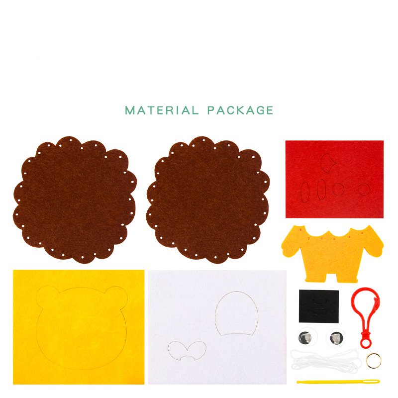 Children's non-woven fabric sewing creative handmade diy production materials cartoon animal pendants as gifts for children