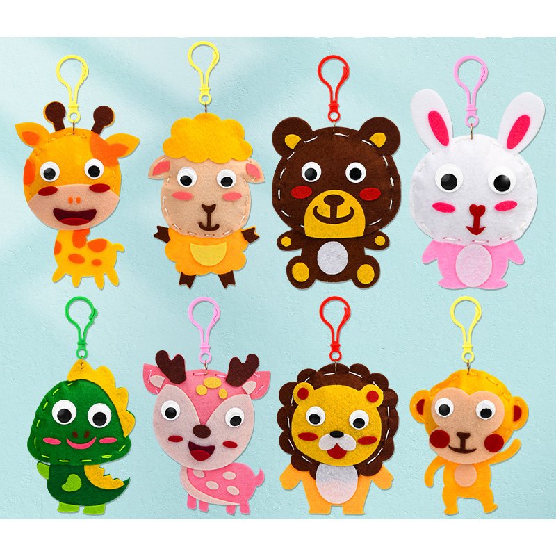 Children's non-woven fabric sewing creative handmade diy production materials cartoon animal pendants as gifts for children
