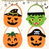 Halloween candy bag children's portable pumpkin bag candy bag kindergarten handmade diy material bag candy bag