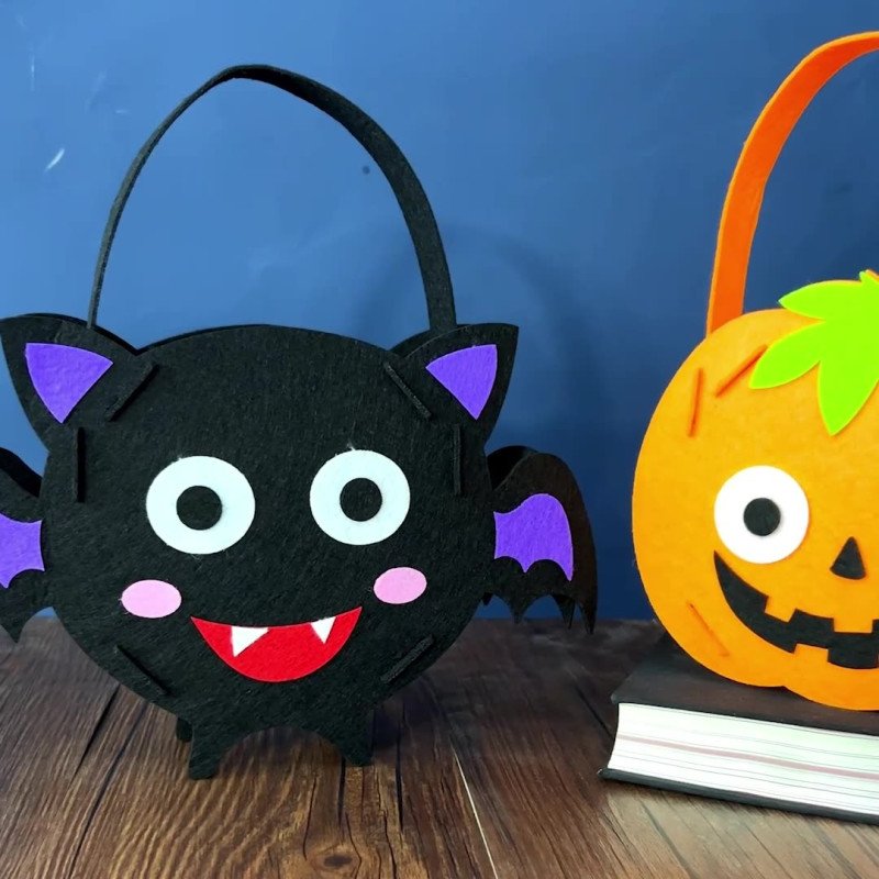 Halloween candy bag children's portable pumpkin bag candy bag kindergarten handmade diy material bag candy bag