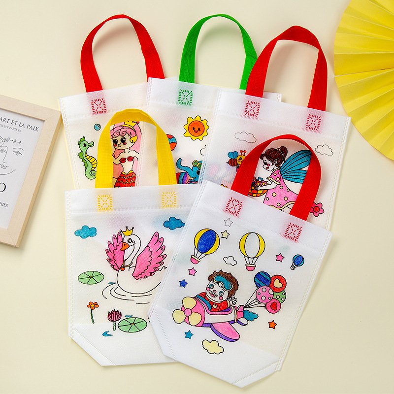 Children's diy environmentally friendly graffiti bags for children and girls handmade coloring painting materials educational coloring toys