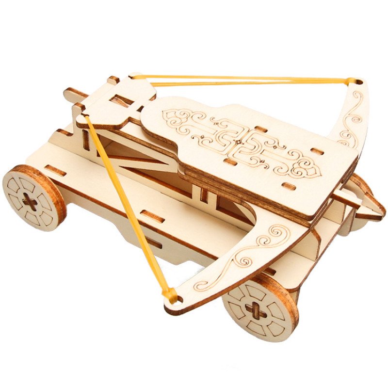 Technology small production trebuchet children's handmade commercial wooden Mingxin primary school student chariot siege science car