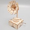 Wooden DIY Gramophone Music Box Materials Handmade Ornaments Retro Music Box Creative Small Production Model