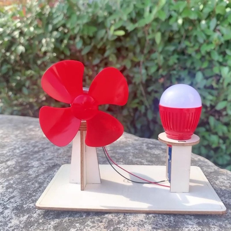 Science experiment toys for primary school students, teaching aids, small technology production materials, simple wind energy DIY handmade 
wind turbine