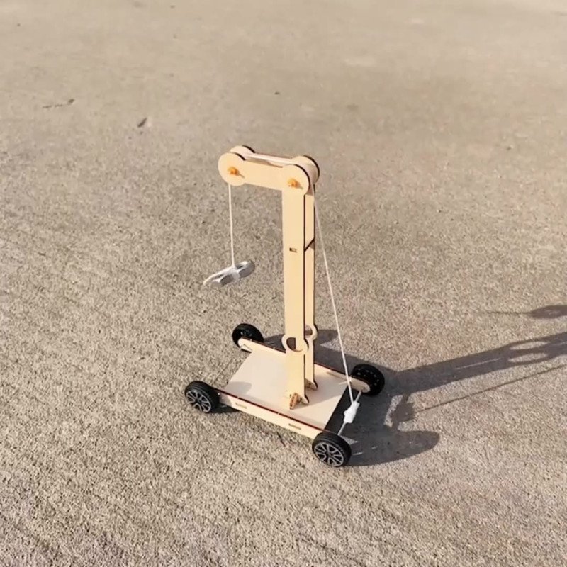 Children's technology handmade DIY gravity car material package student steam science experiment educational toy