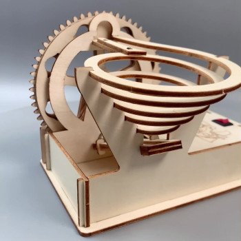 diy technology small production wooden electric track steel ball slide primary and secondary school students handmade building block assembly toys