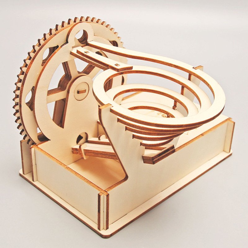 diy technology small production wooden electric track steel ball slide primary and secondary school students handmade building block assembly toys