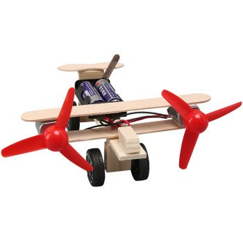Science and technology small production handmade diy twin-engine taxiing aircraft science teaching toys for primary and secondary school students assembly bag materials