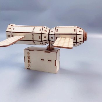 Diy space capsule laboratory aerospace model wooden assembly technology small production stem handmade toy material package
