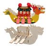 Wooden dragon boat DIY children's Dragon Boat Festival handmade wooden dragon boat kindergarten painting graffiti 3D three-dimensional dragon boat