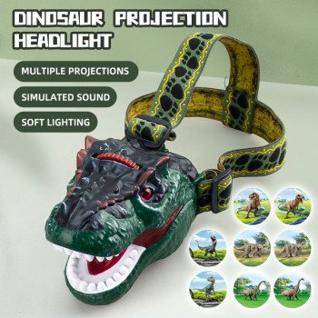 Dinosaur Headlamp Children's Head Mounted Dinosaur Lighting Projector Headlamp